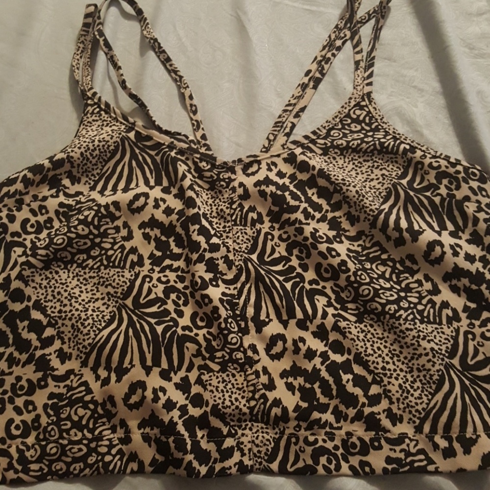 Sexy cheetah print zip up shirt